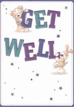 Overflowing with playful hopefulness, this get well card brightens any room with its dazzling yet gentle artwork-an image that feels right at home in Westminster, where historic charm meets modern kindness. Two delightful characters-a plush teddy bear and a lively, floppy-eared puppy-seem to leap joyfully from the page, their expressions alive with empathy. The large 'Get Well' letters, rendered in indigo and teal, pop against a creamy white backdrop, echoing the vibrancy of flower stalls on Petty France or around Parliament Square. Blue and purple stars scatter across the scene, infusing it with whimsy and possibility. The bear and puppy's illustrated coats appear soft and inviting, offering a visual 'hug' to anyone on the mend. Whether sent with a fresh bouquet to an address near Westminster Cathedral or hand-delivered to a recovering friend, this card promises real comfort-a tangible gesture of care and resilience, rooted in the spirit of Westminster's close-knit community.